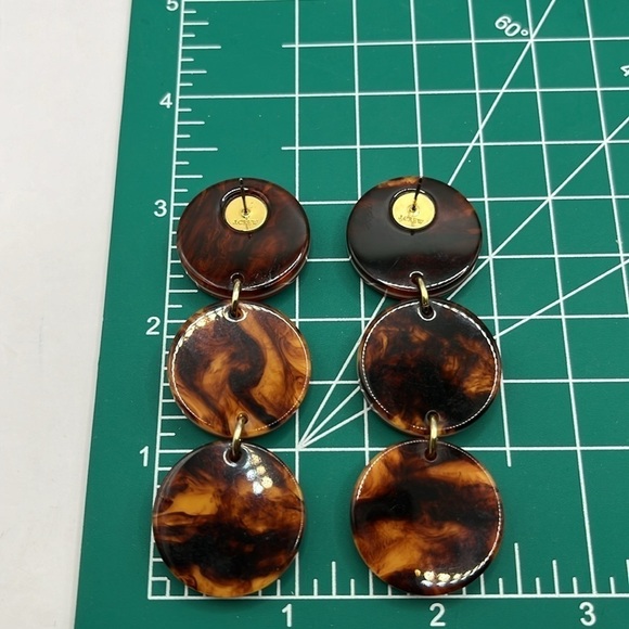 J.Crew Disc statement earrings Resin orange 3 Large Disc Post Back 3 1/4” - Picture 10 of 10